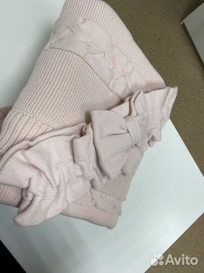 Одеяло плед с бантом новый на меху