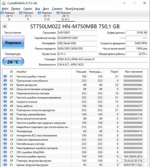 Жесткий диск SATA hdd 2.5 750gb