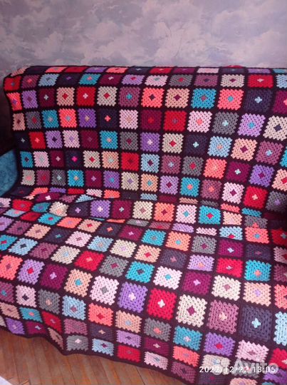 Плед крючком из мотивов