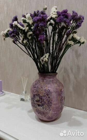 Букет статица,гипсофила,сухоцвет