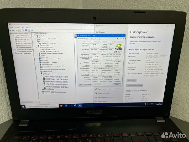 Мощный игровой ноутбук Asus/core i7/ 12гб/GTX-1060