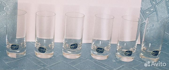 6 хрустальных рюмок, салатники новые