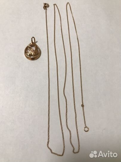 Золотая подвеска с цепочкой
