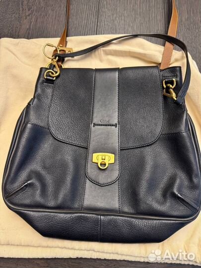 Chloe Black Leather Lexa Shoulder Bag