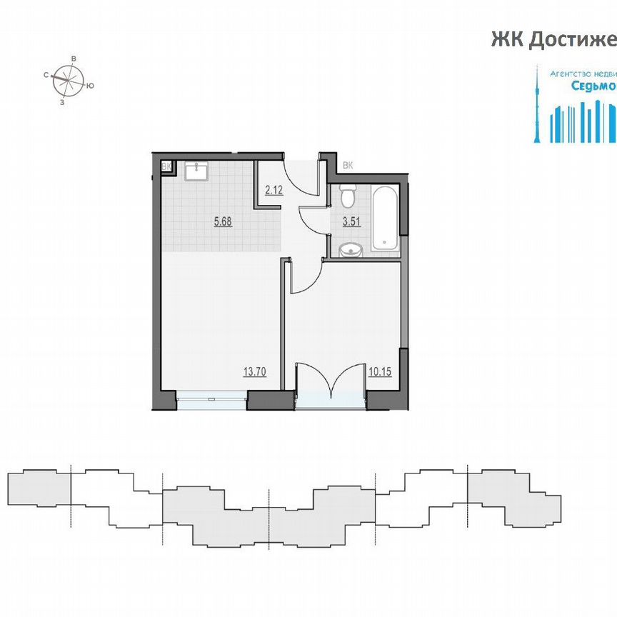 1-к. квартира, 35 м², 23/28 эт.