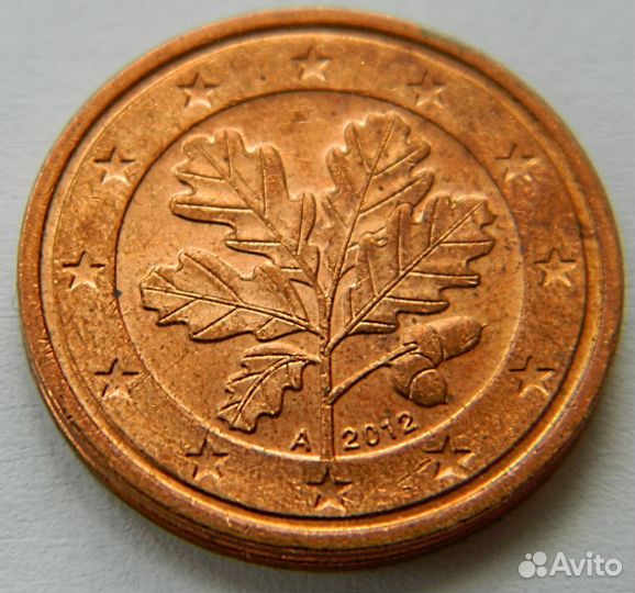 Монеты 1 и 2 евроцента Германия