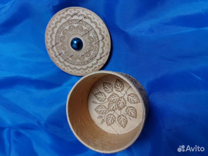 Берестяная шкатулка с жемчужиной 25 шт