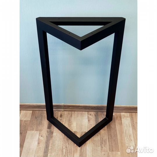 Подстолье опора для стола 820 550 50х25 треугольное металлическое барное черное Лофт