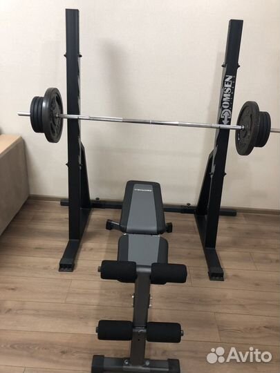Стойка для штанги,штанга 88 кг, скамья для жима
