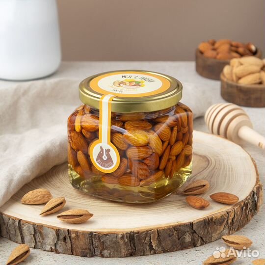 Мед с орехами, орешками опт 120 г, 300, 500, 900