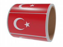 250 этикеток самокл., Флаг Турции, 20х30мм, рулон