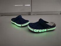 Светящиеся crocs синие новые