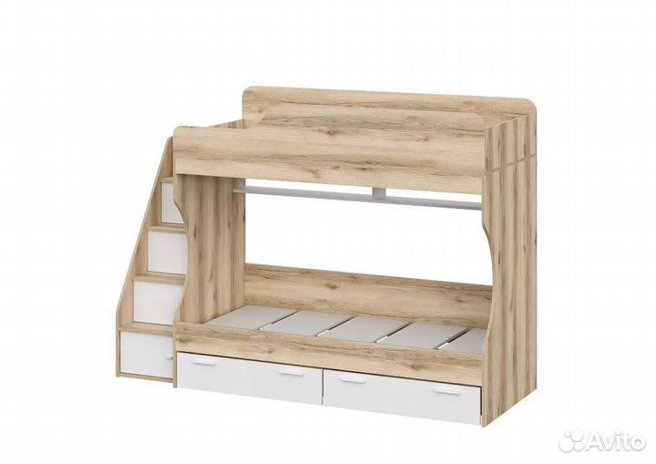 Детская кровать 2-х ярусная, без матраца Геометрия