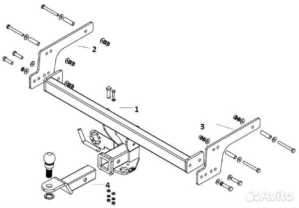 Фаркоп для Renault Duster 2010, Nissan Terrano 2