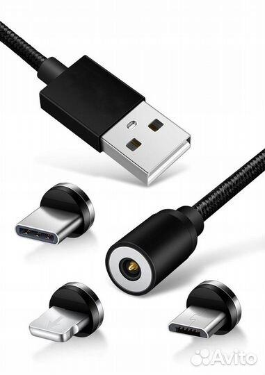 3в1 USB cable magnit iPhone/micro/Typ-C