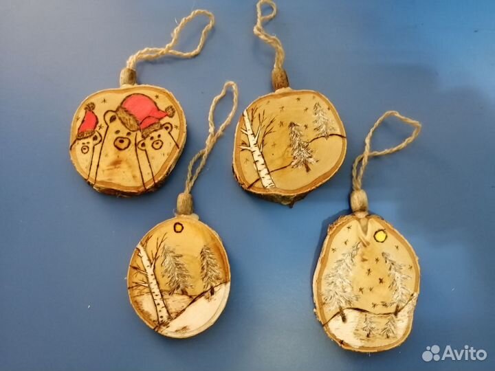 Эко сувенир на спиле берёзы (новогоднее украшение