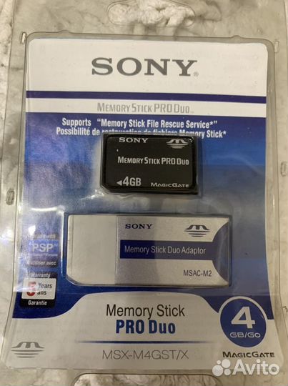 Карта памяти Sony Memory Stick 4 gb PRO Duo