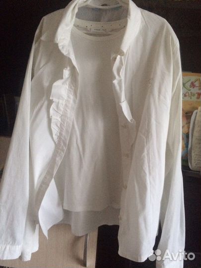 Рубашка белая на девочку 140-146