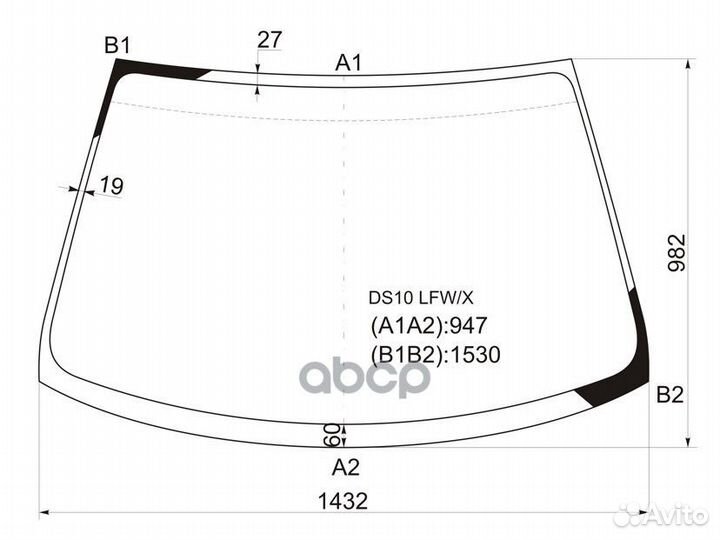 Стекло лобовое toyota gaia 98-04 DS10 LFW/X XYG