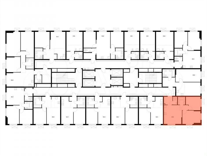 2-к. квартира, 48,6 м², 4/25 эт.