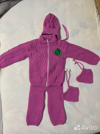 Вязанный костюм детский 74