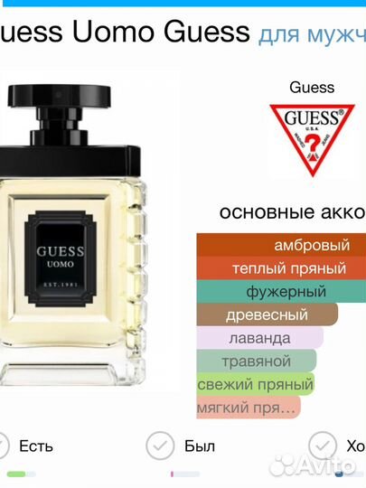 Guess Uomo Guess для мужчин пробник