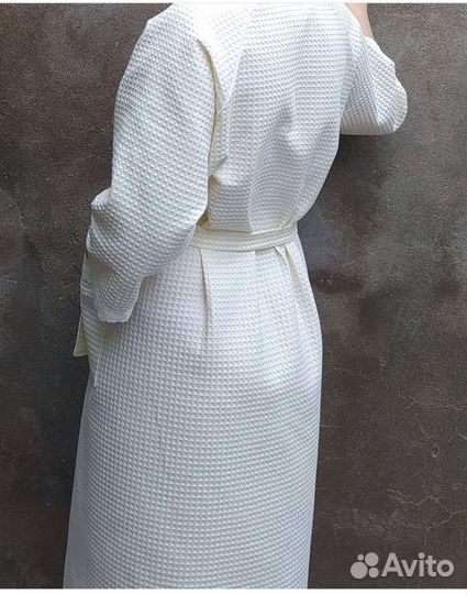 Банный халат из вафельной ткани