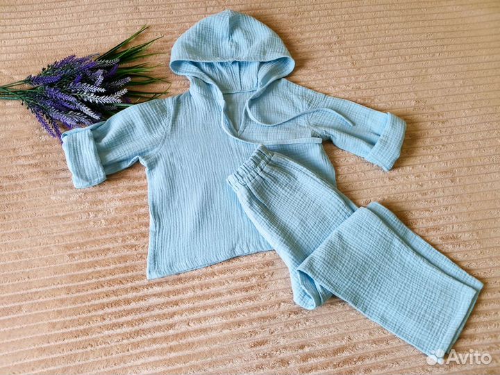 Костюм детский муслиновый туника и штаны новый
