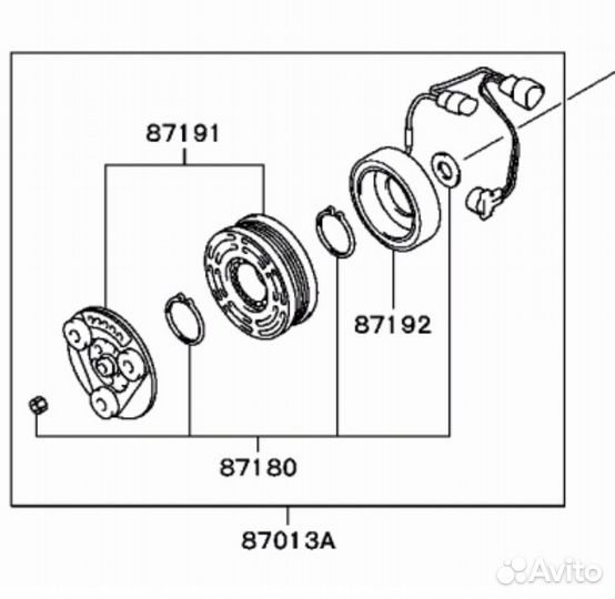 Муфта coil A/C compressor mitsubishi