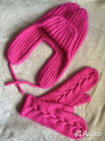 Комплект шапка и варежки