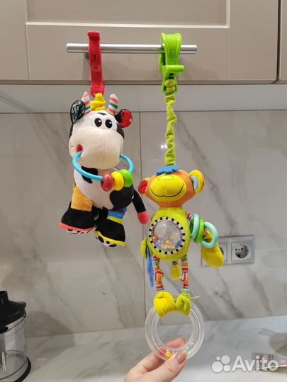 Грызунки развивающие игрушки прищепки на коляску