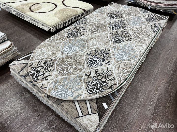 Ковер овальный 1.5х3 бежевый