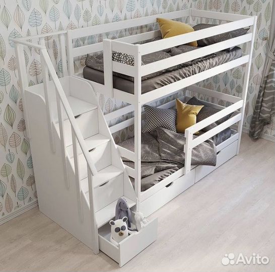 Детская кровать с Лестницей комодом