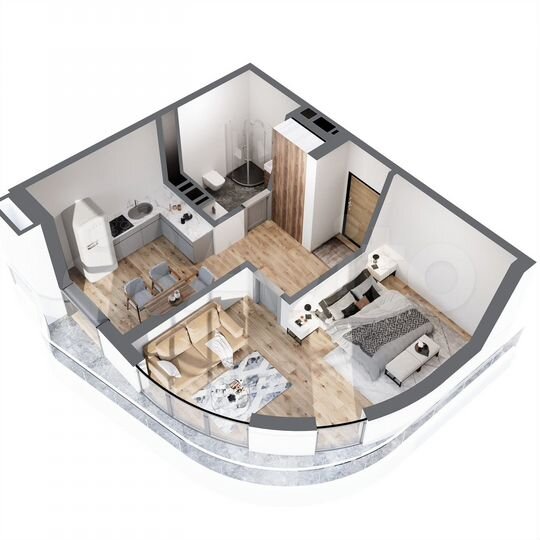 2-к. апартаменты, 50,5 м², 2/8 эт.