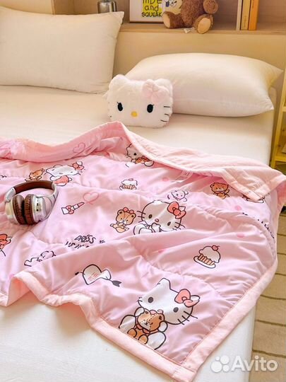 Плед покрывало одеяло детское Hello Kitty мягкое