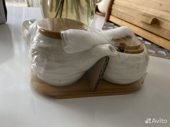 Сахарница с крышкой фарфоровая чайник заварочный