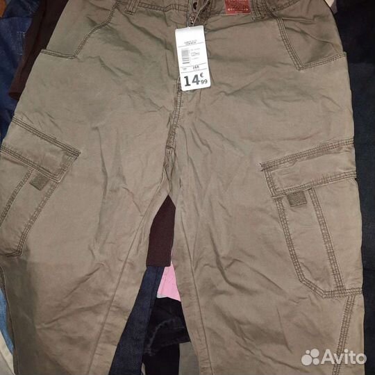 Джинсы капри хлопок, лен