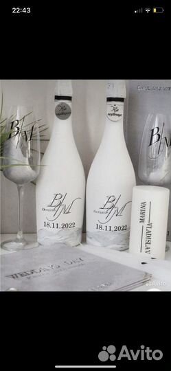 Бутылки бокалы на свадьбу