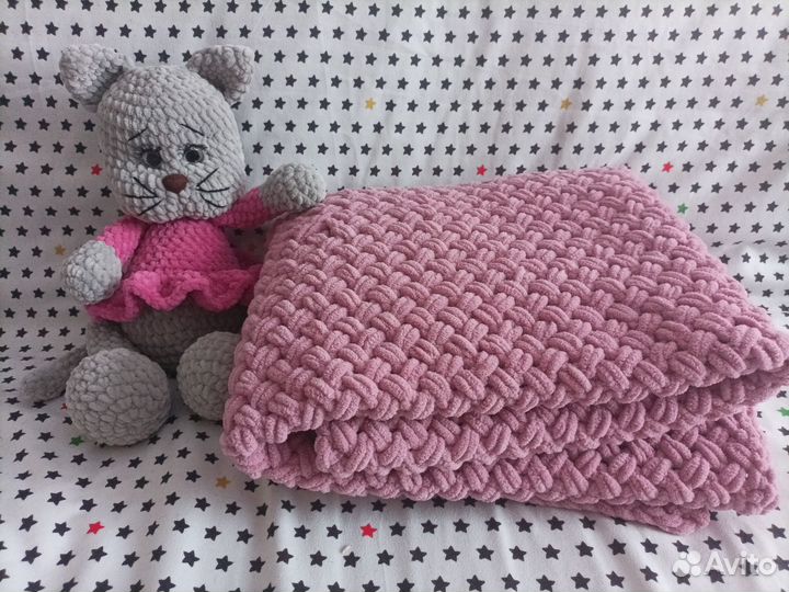 Плед детский вязаный ручная работа