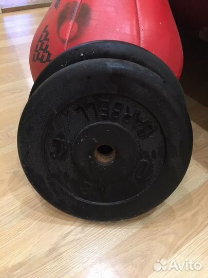 Штанга с блинами 45кг(4 по 10кг, 4 по 1,25)