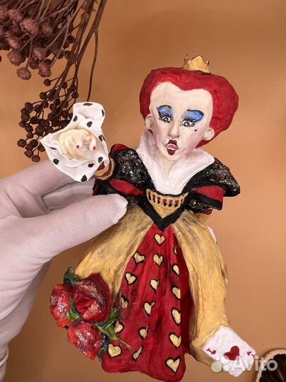 Ватные игрушки Алиса и Красная королева