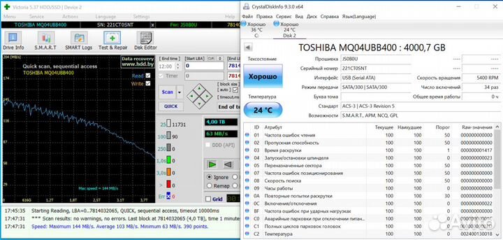 Внешний HDD Toshiba Canvio Basics 4 тб hdtb440EK3C