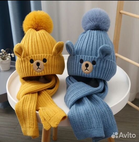 Комплект шапочка+шарф в наличии