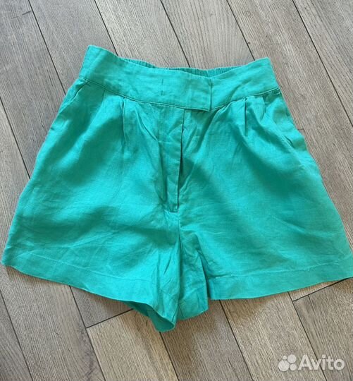 Льняные шорты lime новые xs