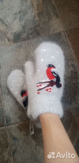 Варежки с рисунком ручной работы, подарок, сувенир