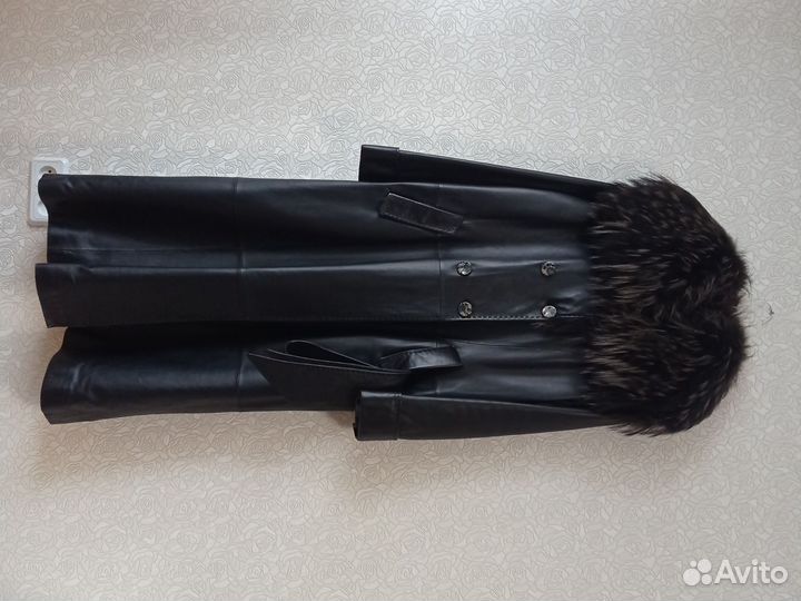 Пальто женское демисезонное натуральная кожа