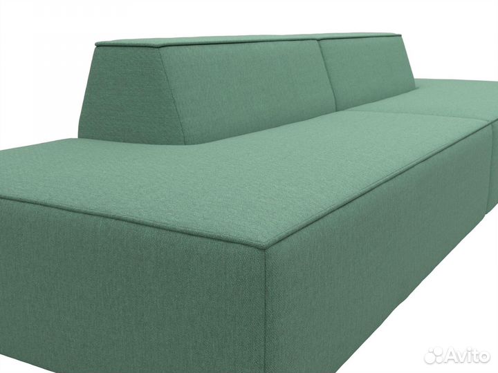 Диван прямой модульный Монс лофт, рогожка, амур зеленый