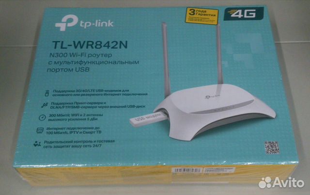Роутер TP-Link N300 Wi-Fi 3G/4G.Новый.TL-WR842Nv