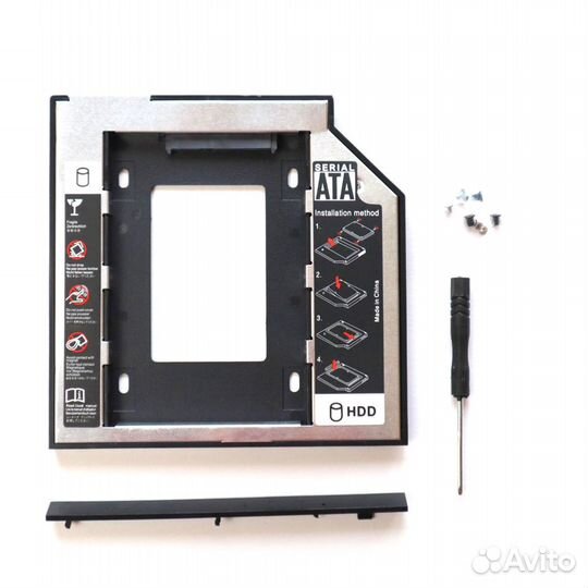 Салазки оптибей HDD/SSD для ноутбука 9,5 и 12.7 мм