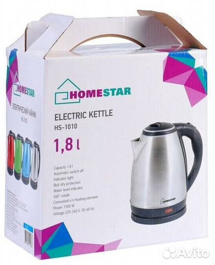 Электрический чайник homestar HS-1010, 1.8л, 06247